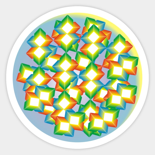 Sphere Cubed Sticker by Sash8140